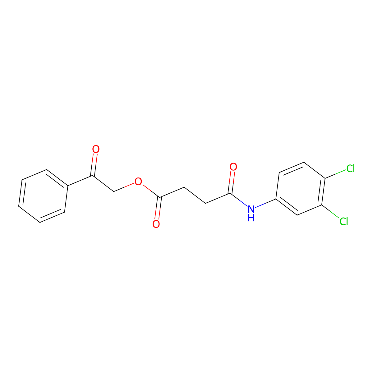 2-Oxo-2-phenylethyl 4-(3,4-dichloroanilino)-4-oxobutanoate molecular structure, CAS 311331-14-3