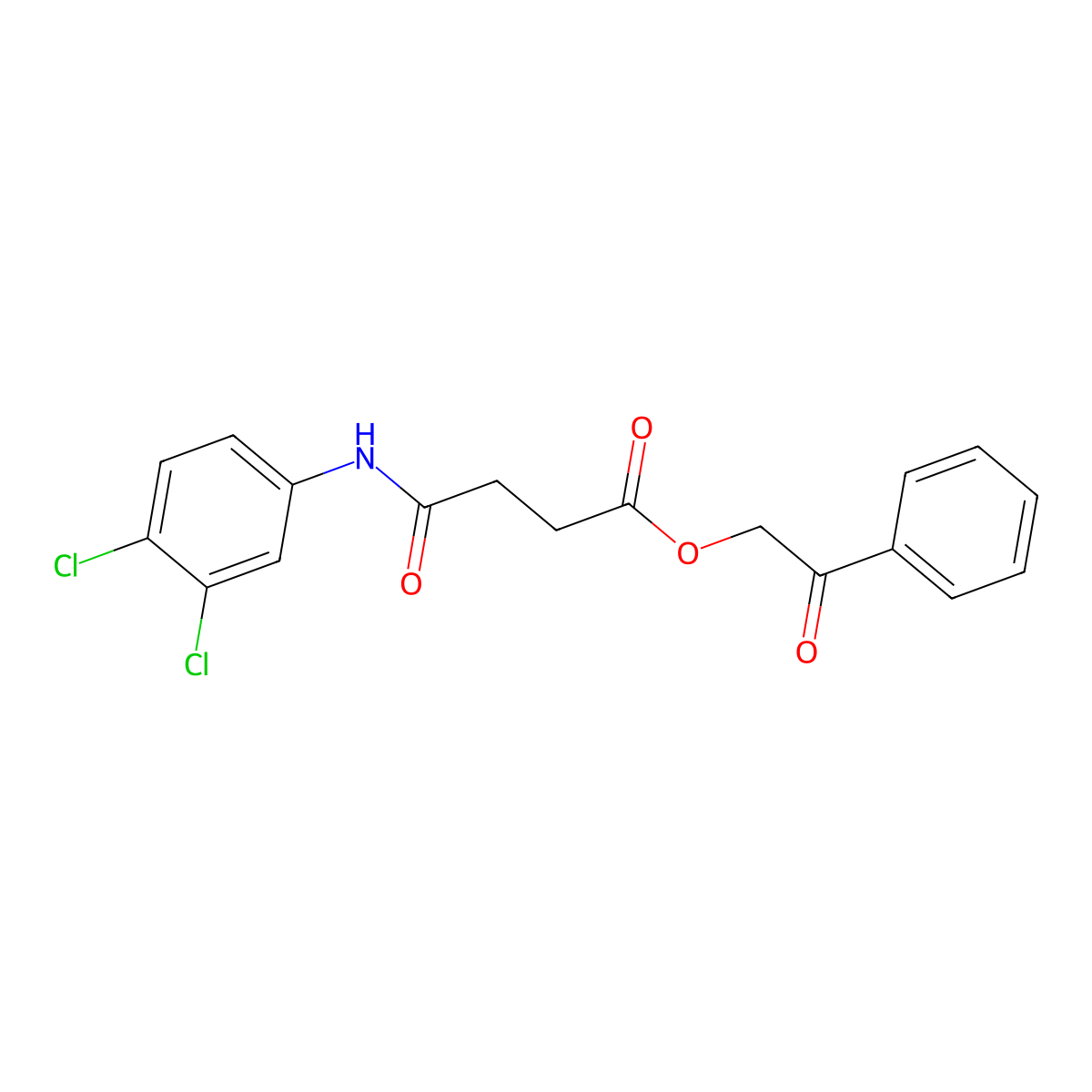 2-Oxo-2-phenylethyl 4-(3,4-dichloroanilino)-4-oxobutanoate molecular structure, CAS 311331-14-3