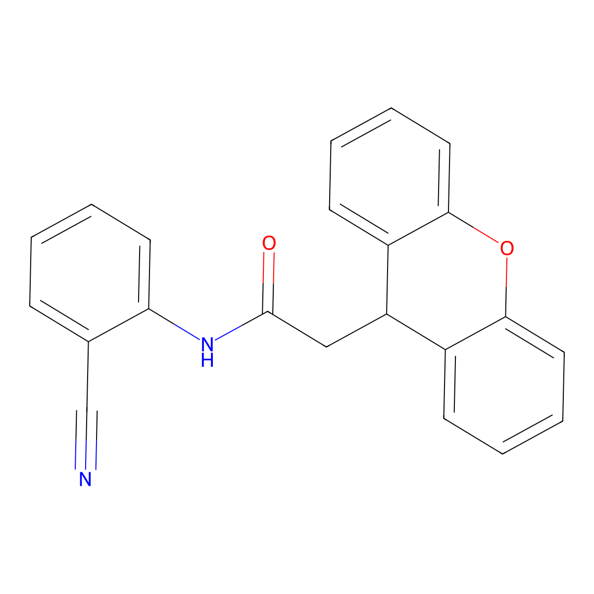 N-(2-cyanophenyl)-2-(9H-xanthen-9-yl)acetamide molecular structure, CAS 311331-32-5