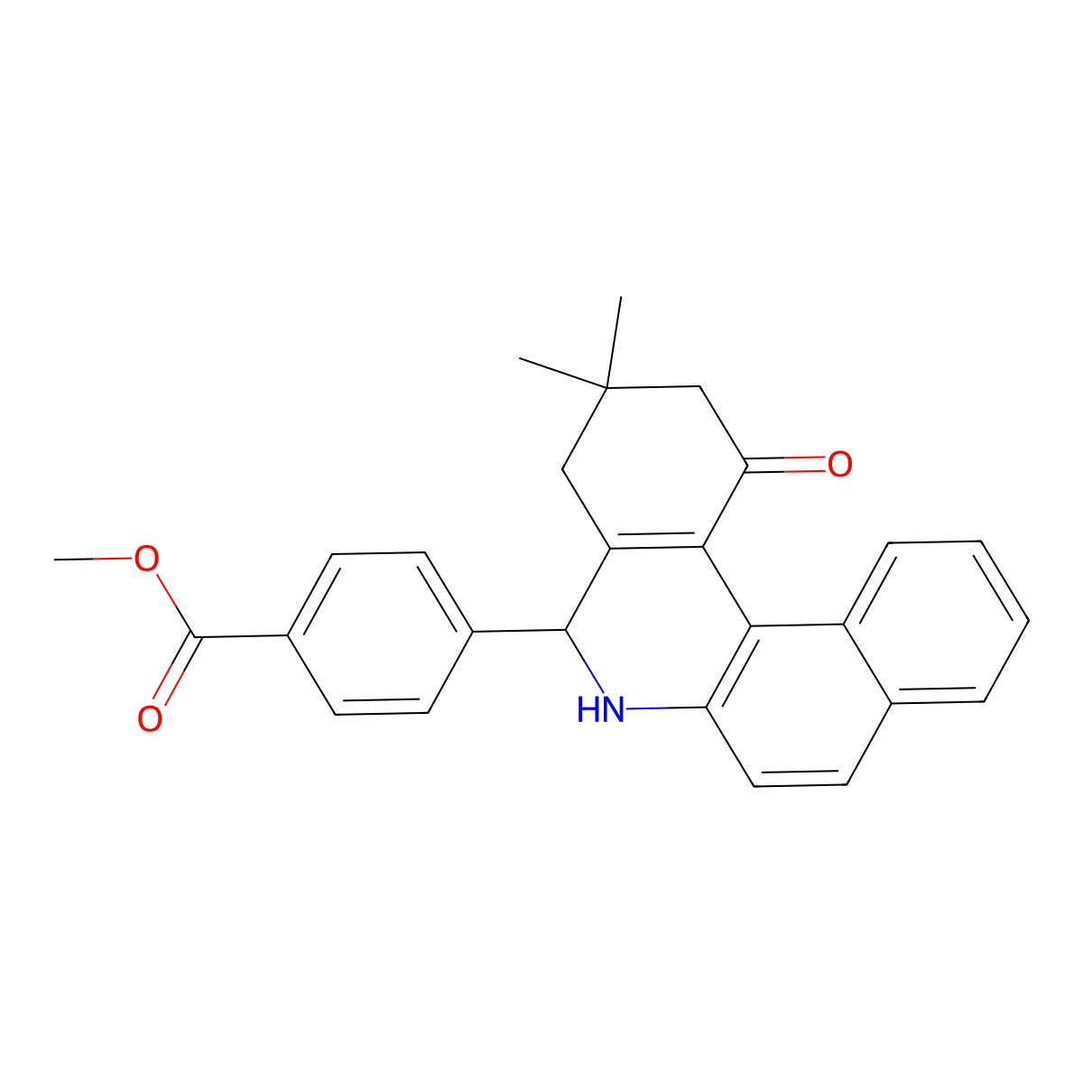 Methyl 4-(3,3-dimethyl-1-oxo-1,2,3,4,5,6-hexahydrobenzo[a]phenanthridin-5-yl)benzoate molecular structure, CAS 311331-62-1