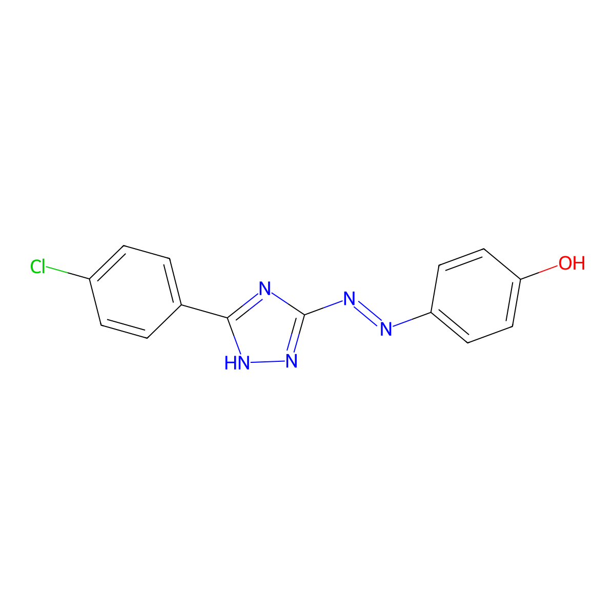 4-{[5-(4-chlorophenyl)-1H-1,2,4-triazol-3-yl]diazenyl}phenol molecular structure, CAS 311331-65-4