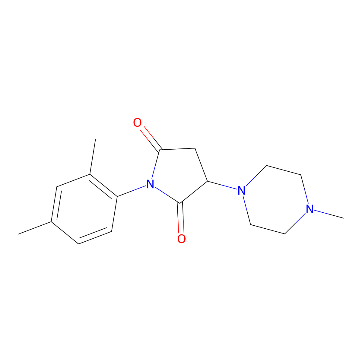 1-(2,4-Dimethylphenyl)-3-(4-methylpiperazin-1-yl)pyrrolidine-2,5-dione molecular structure, CAS 311331-90-5