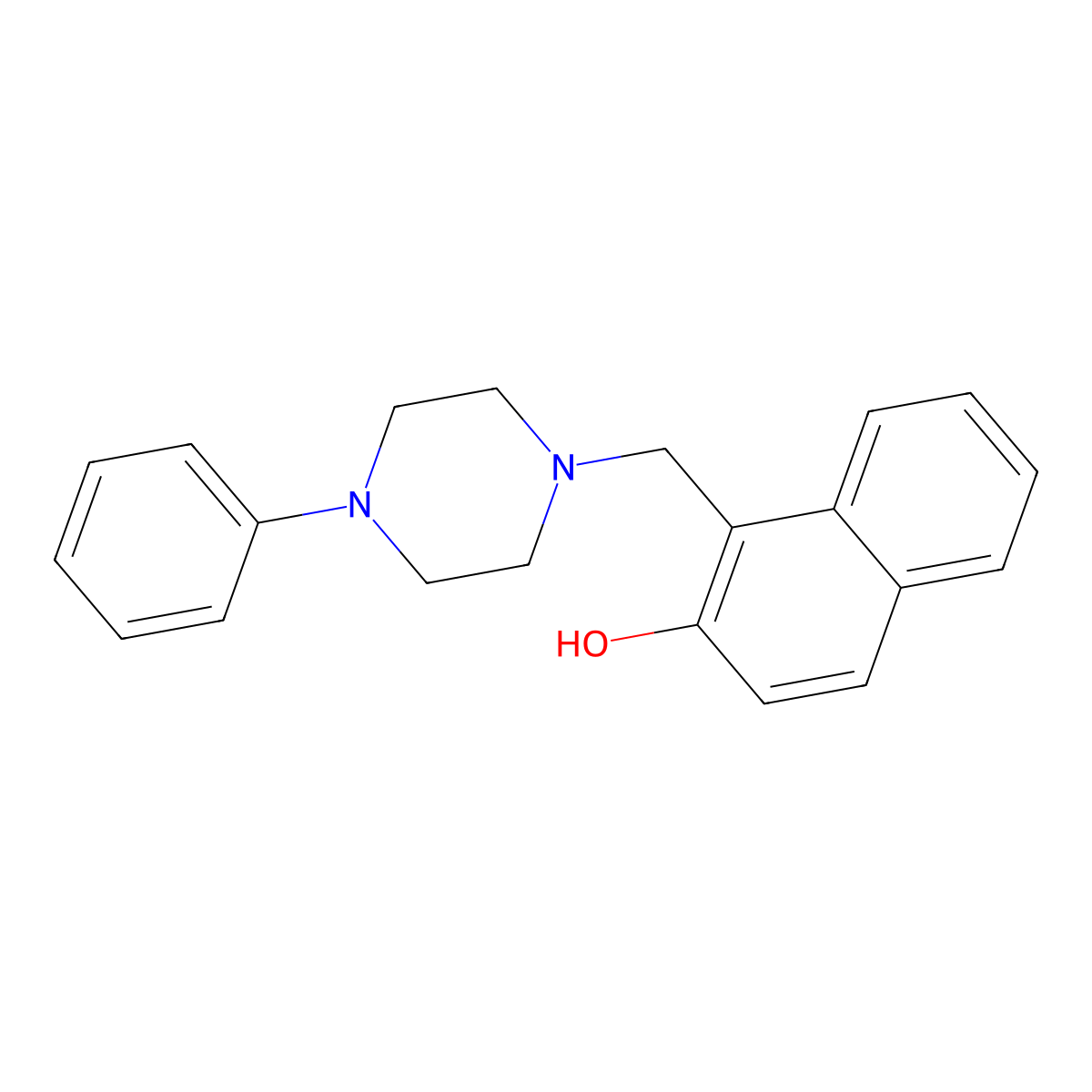 1-[(4-Phenyl-1-piperazinyl)methyl]-2-naphthalenol molecular structure, CAS 311332-64-6