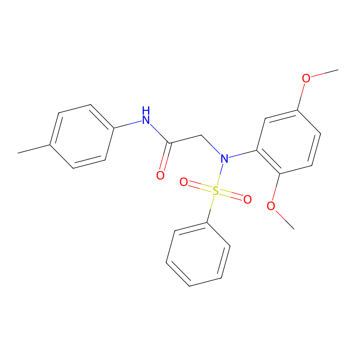 2-[N-(benzenesulfonyl)-2,5-dimethoxyanilino]-N-(4-methylphenyl)acetamide molecular structure, CAS 311333-86-5