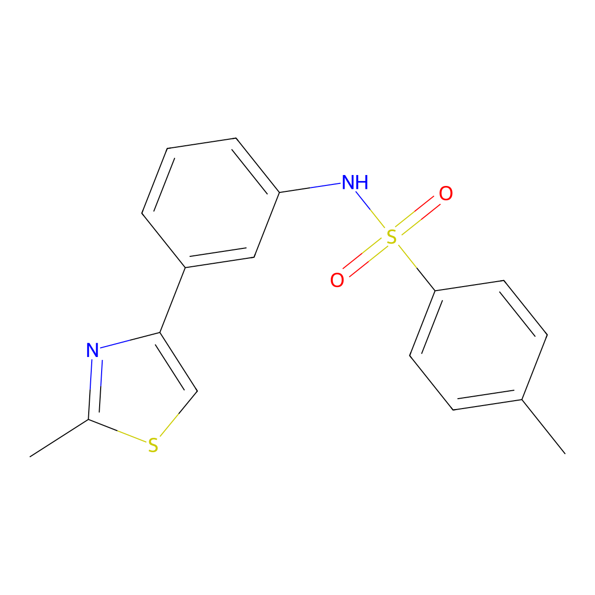 4-methyl-N-[3-(2-methyl-1,3-thiazol-4-yl)phenyl]benzenesulfonamide molecular structure, CAS 311333-91-2