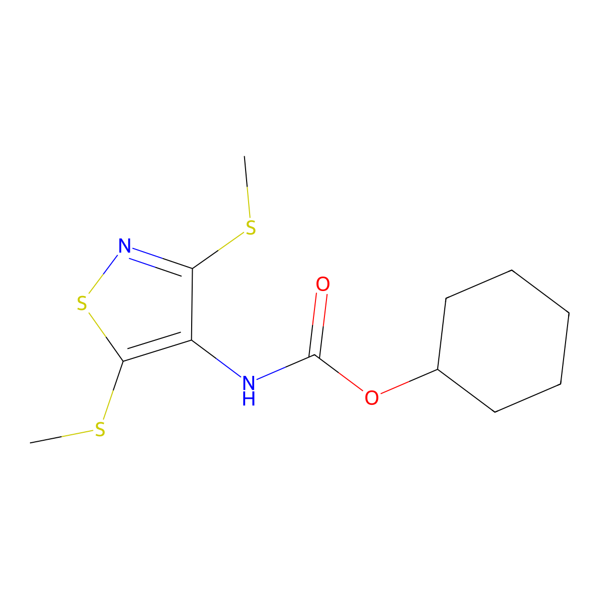 Cyclohexyl [3,5-bis(methylthio)-4-isothiazolyl]carbamate molecular structure, CAS 311334-13-1