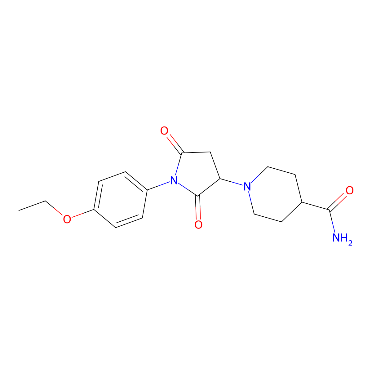 1-[1-(4-Ethoxyphenyl)-2,5-dioxopyrrolidin-3-yl]piperidine-4-carboxamide molecular structure, CAS 311334-84-6