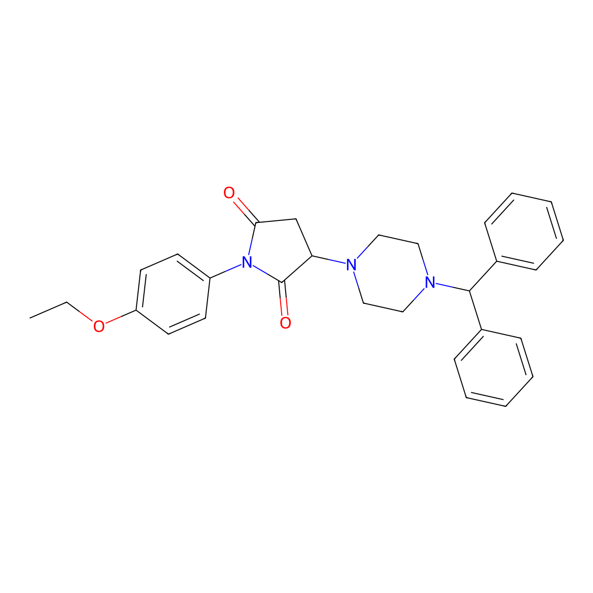 3-(4-Benzhydrylpiperazin-1-yl)-1-(4-ethoxyphenyl)pyrrolidine-2,5-dione molecular structure, CAS 311334-92-6