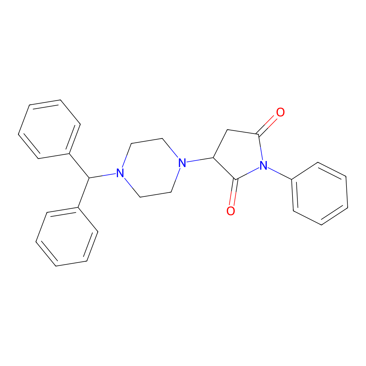3-(4-Benzhydryl-1-piperazinyl)-1-phenyl-2,5-pyrrolidinedione molecular structure, CAS 311334-94-8