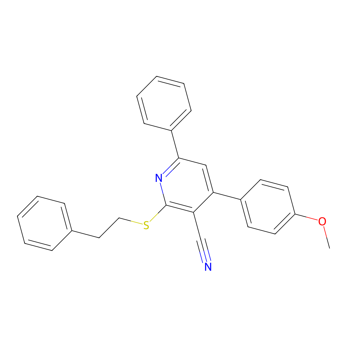 4-(4-Methoxyphenyl)-6-phenyl-2-[(2-phenylethyl)sulfanyl]pyridine-3-carbonitrile molecular structure, CAS 311335-00-9