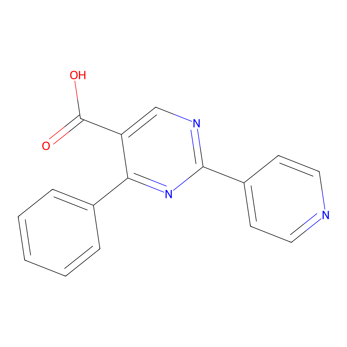 4-Phenyl-2-pyridin-4-ylpyrimidine-5-carboxylic acid molecular structure, CAS 311340-89-3