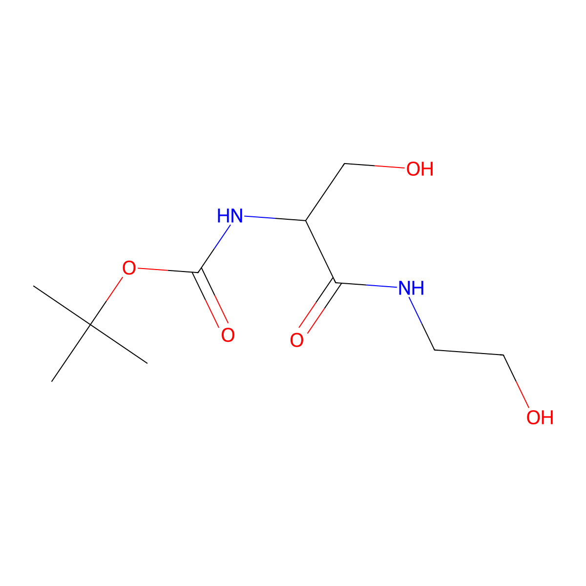 tert-butyl N-[(1S)-2-hydroxy-1-[(2-hydroxyethyl)carbamoyl]ethyl]carbamate molecular structure, CAS 311342-97-9