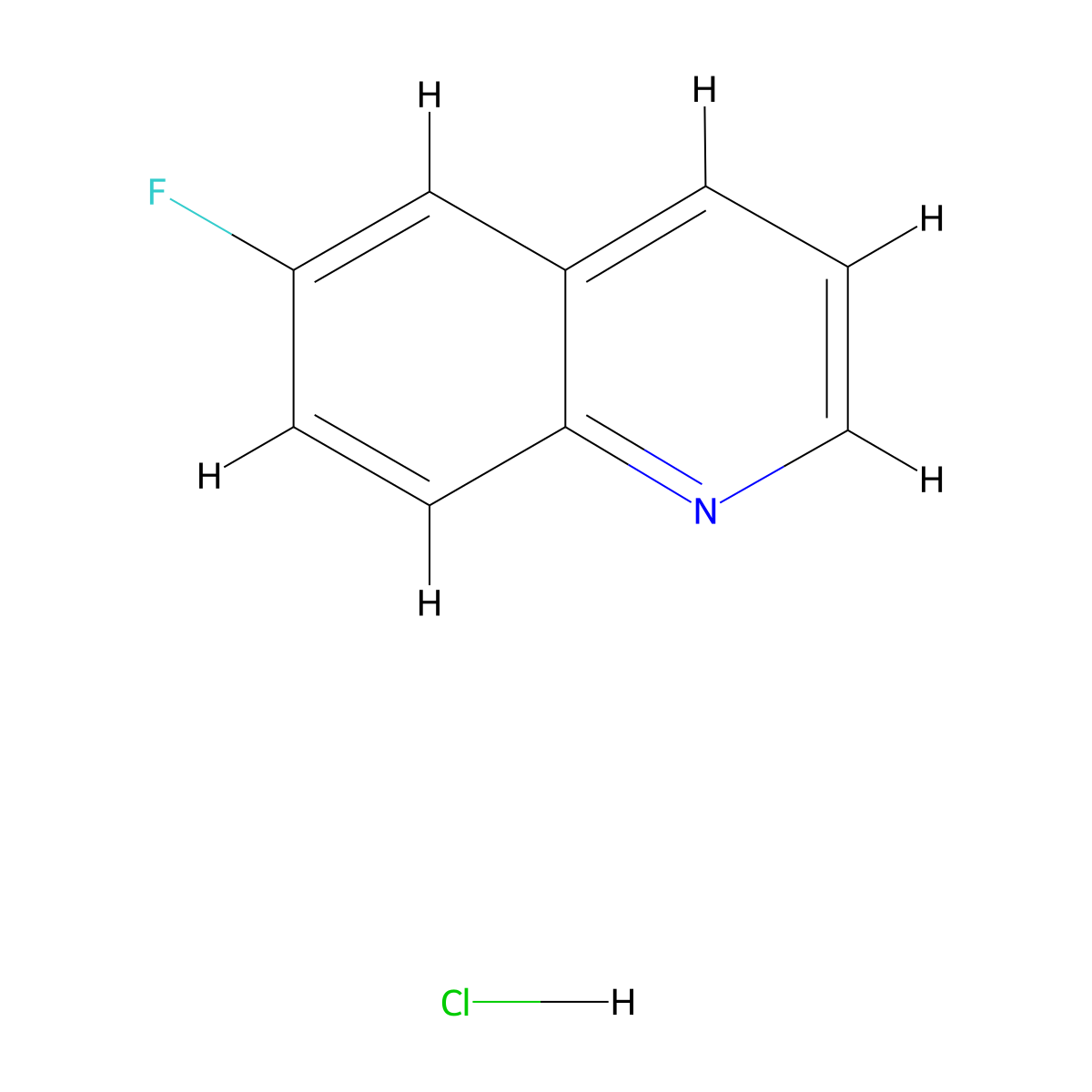 6-Fluoroquinoline hydrochloride molecular structure, CAS 311346-64-2