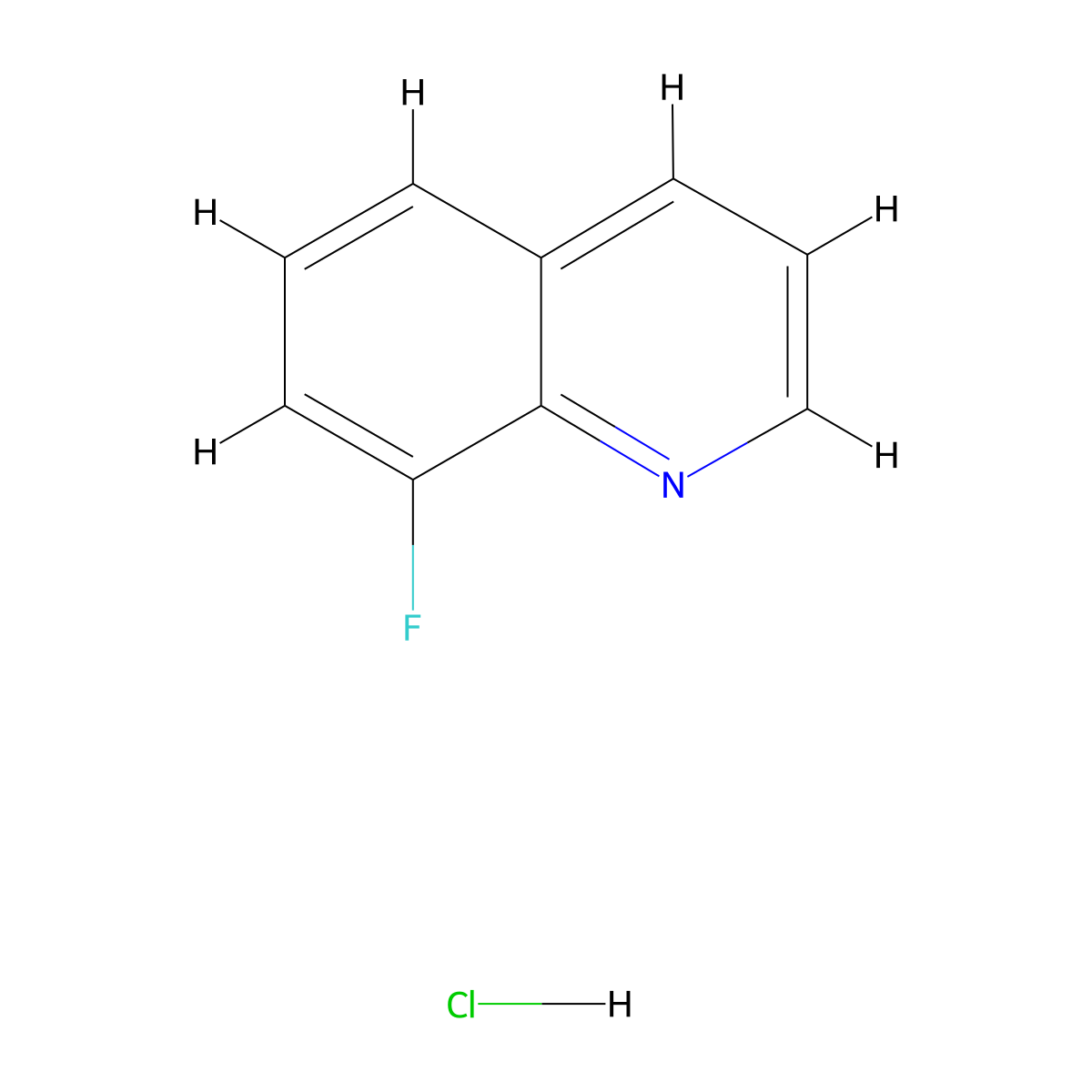 8-Fluoroquinoline hydrochloride molecular structure, CAS 311346-65-3