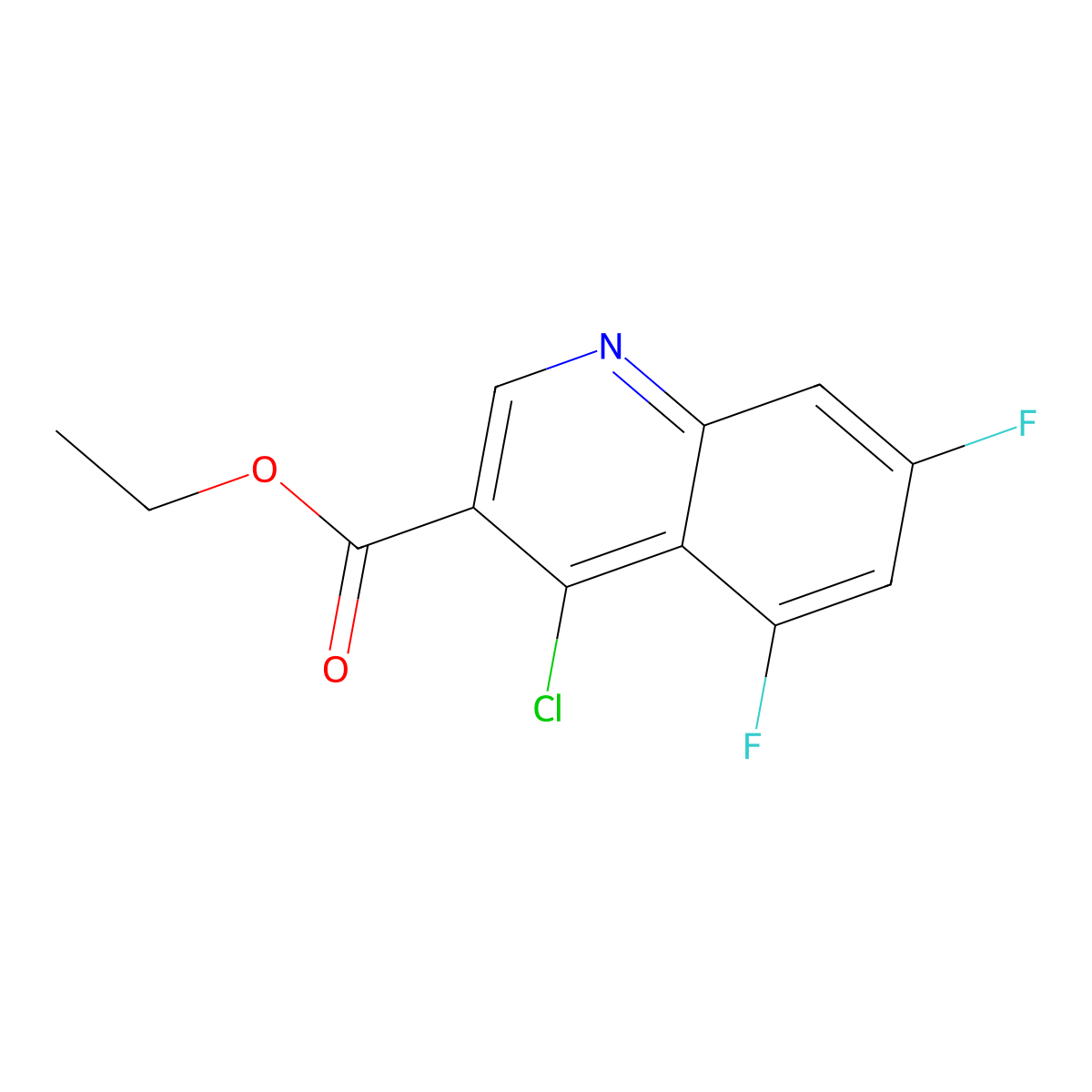 Ethyl 4-chloro-5,7-difluoroquinoline-3-carboxylate molecular structure, CAS 311346-69-7