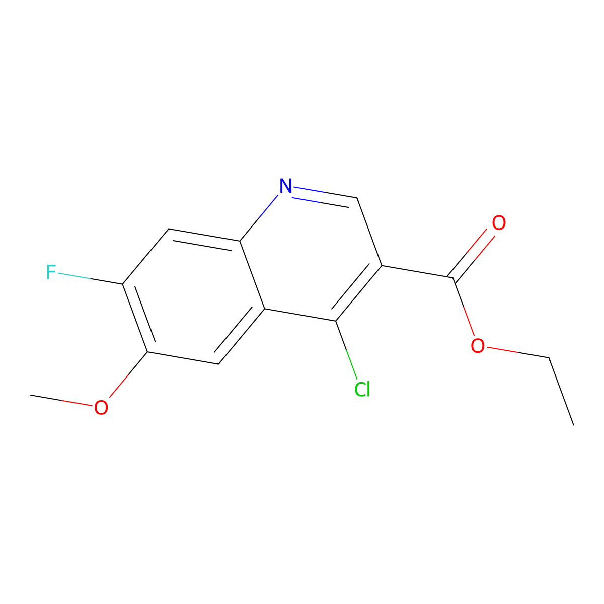 Ethyl 4-chloro-7-fluoro-6-methoxyquinoline-3-carboxylate molecular structure, CAS 311346-71-1