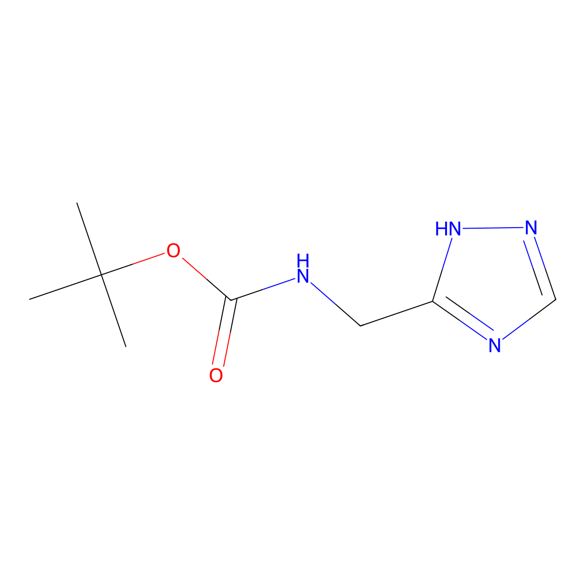 tert-Butyl ((1H-1,2,4-triazol-5-yl)methyl)carbamate molecular structure, CAS 311349-66-3