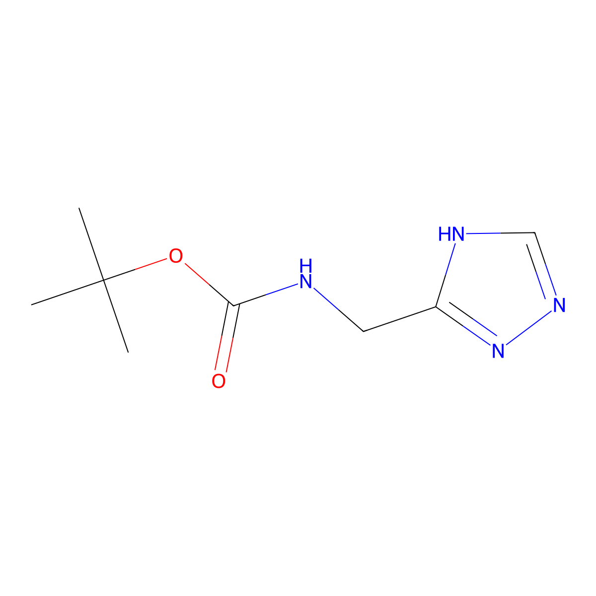 tert-Butyl ((1H-1,2,4-triazol-5-yl)methyl)carbamate molecular structure, CAS 311349-66-3