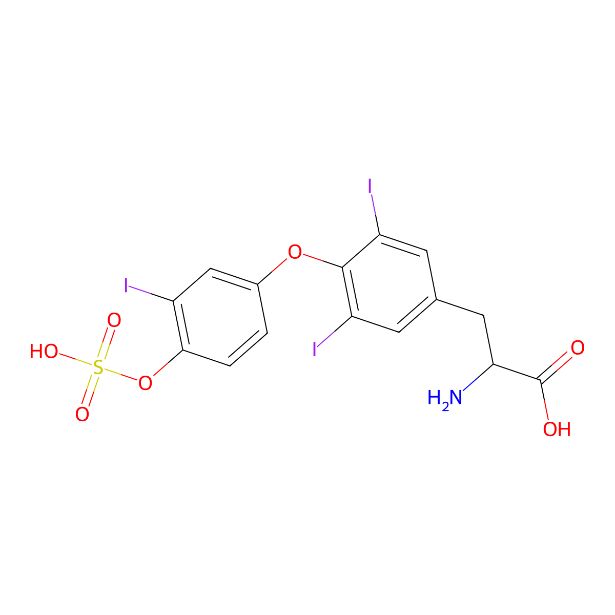 Triiodothyronine sulfate molecular structure, CAS 31135-55-4