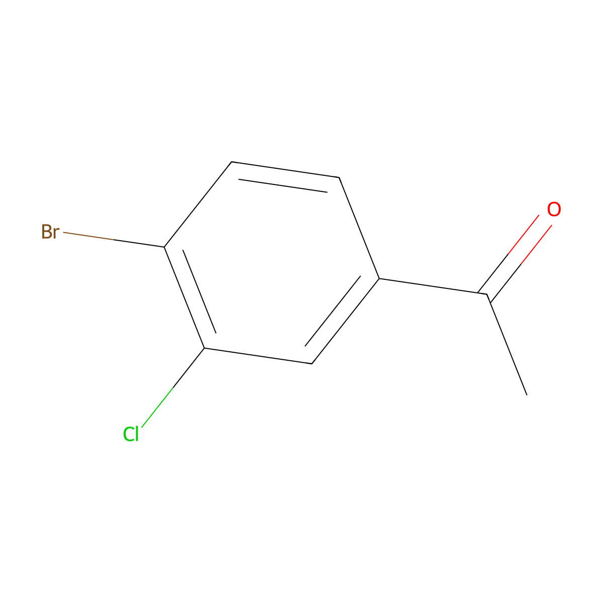 1-(4-Bromo-3-chlorophenyl)ethan-1-one molecular structure, CAS 3114-31-6