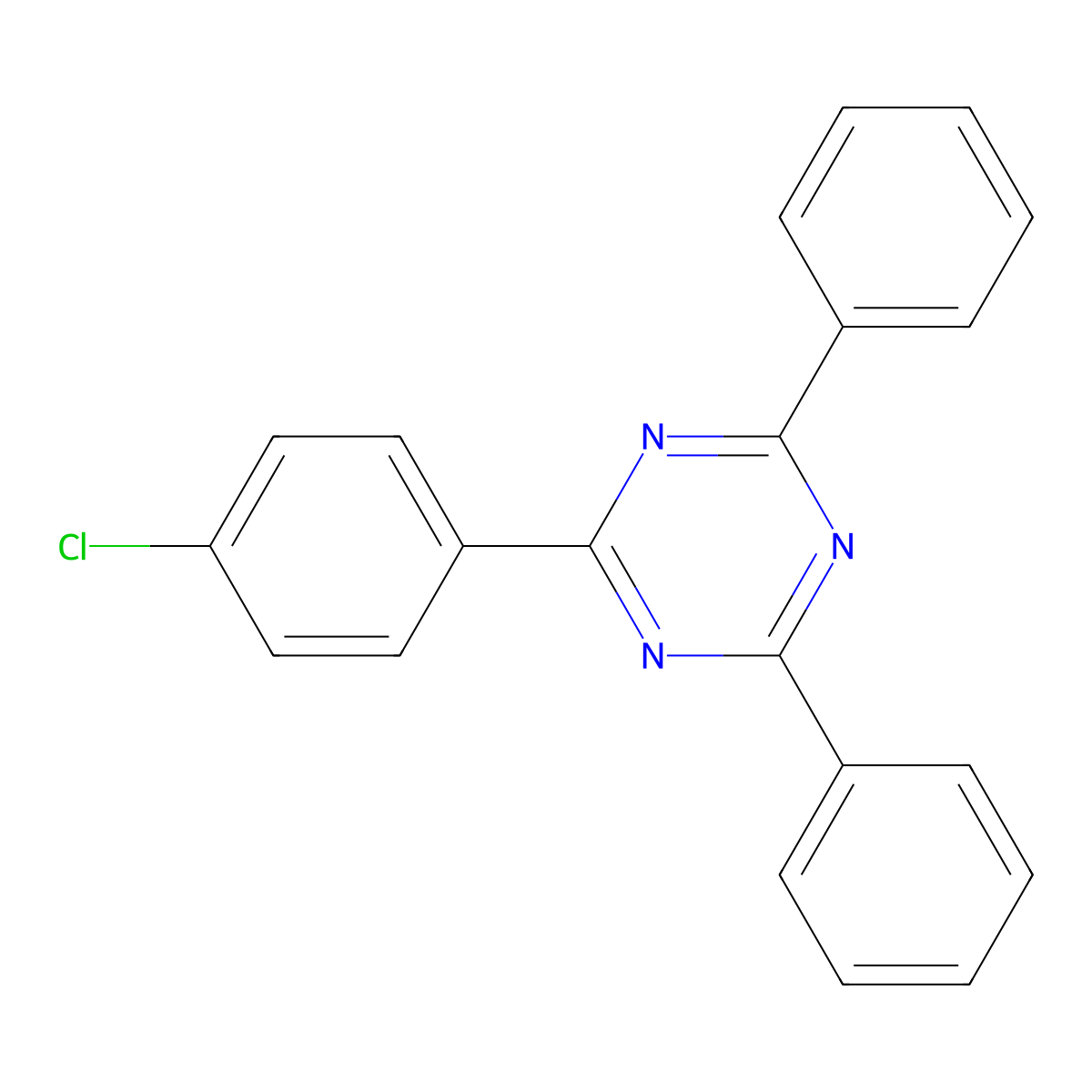 2-(4-Chlorophenyl)-4,6-diphenyl-1,3,5-triazine molecular structure, CAS 3114-52-1