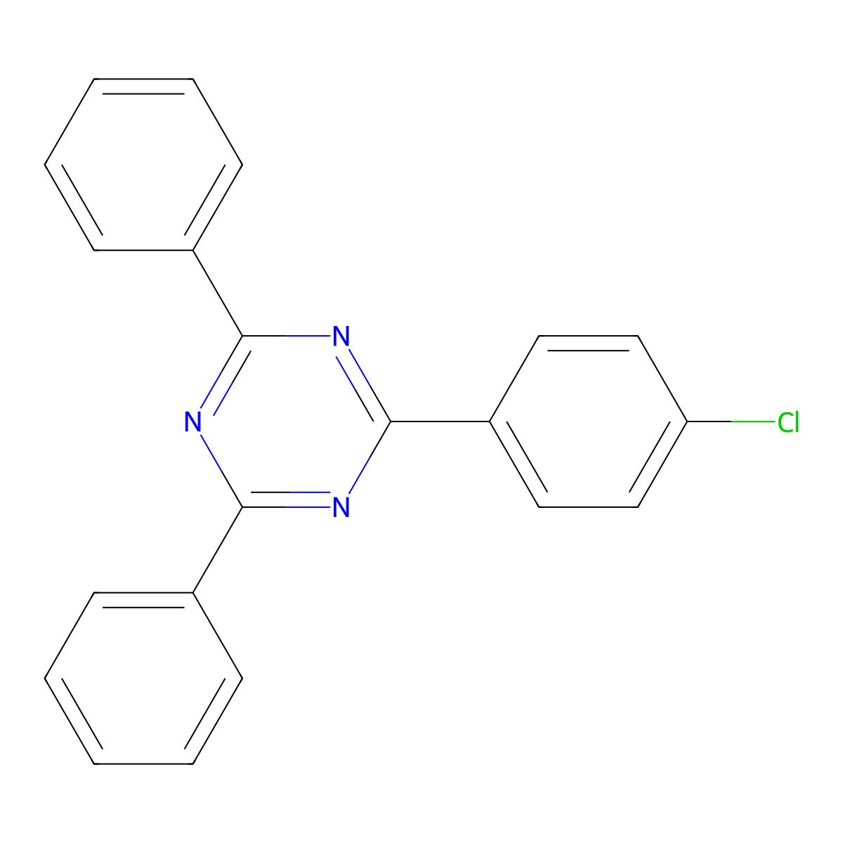 2-(4-Chlorophenyl)-4,6-diphenyl-1,3,5-triazine molecular structure, CAS 3114-52-1