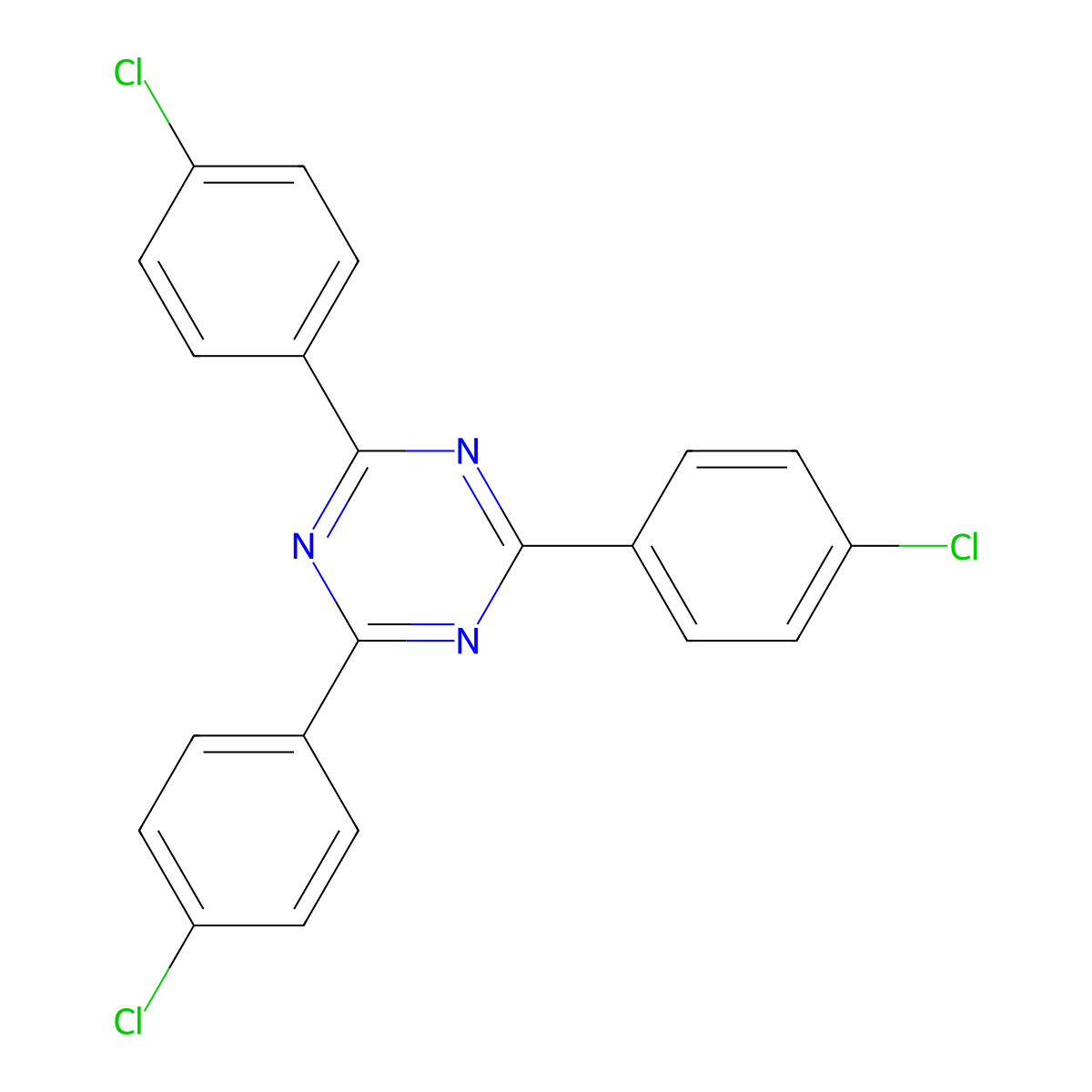 2,4,6-Tris(4-chlorophenyl)-1,3,5-triazine molecular structure, CAS 3114-54-3