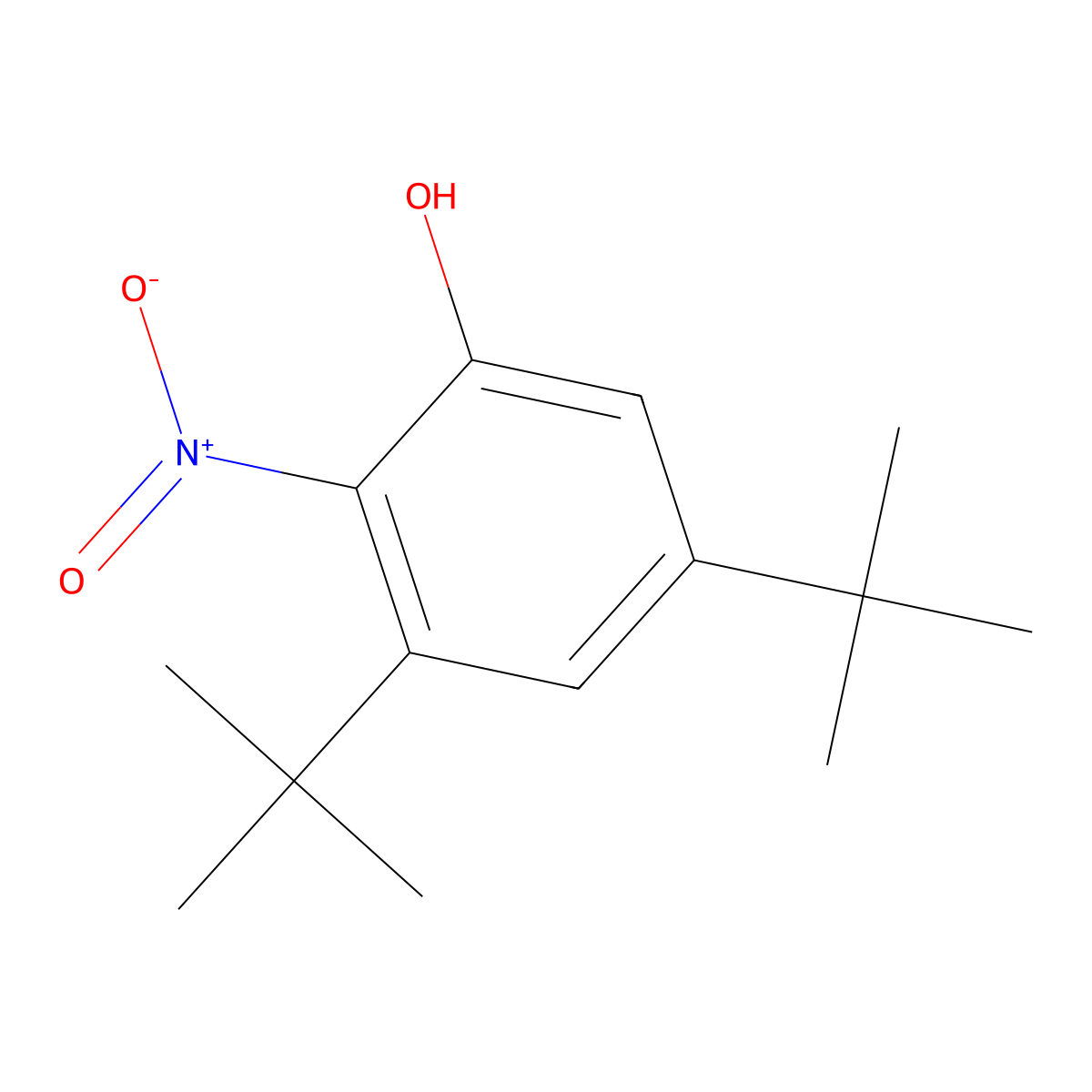 3,5-Ditert-butyl-2-nitrophenol molecular structure, CAS 3114-67-8