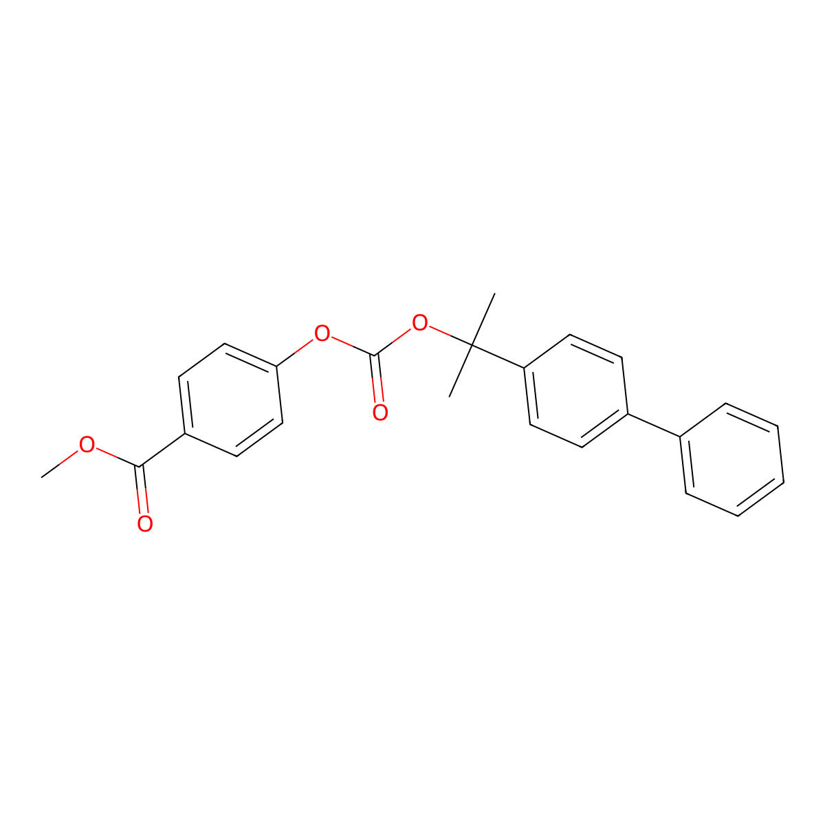 Methyl 4-[[(1-[1,1'-biphenyl]-4-yl-1-methylethoxy)carbonyl]oxy]benzoate molecular structure, CAS 31140-37-1
