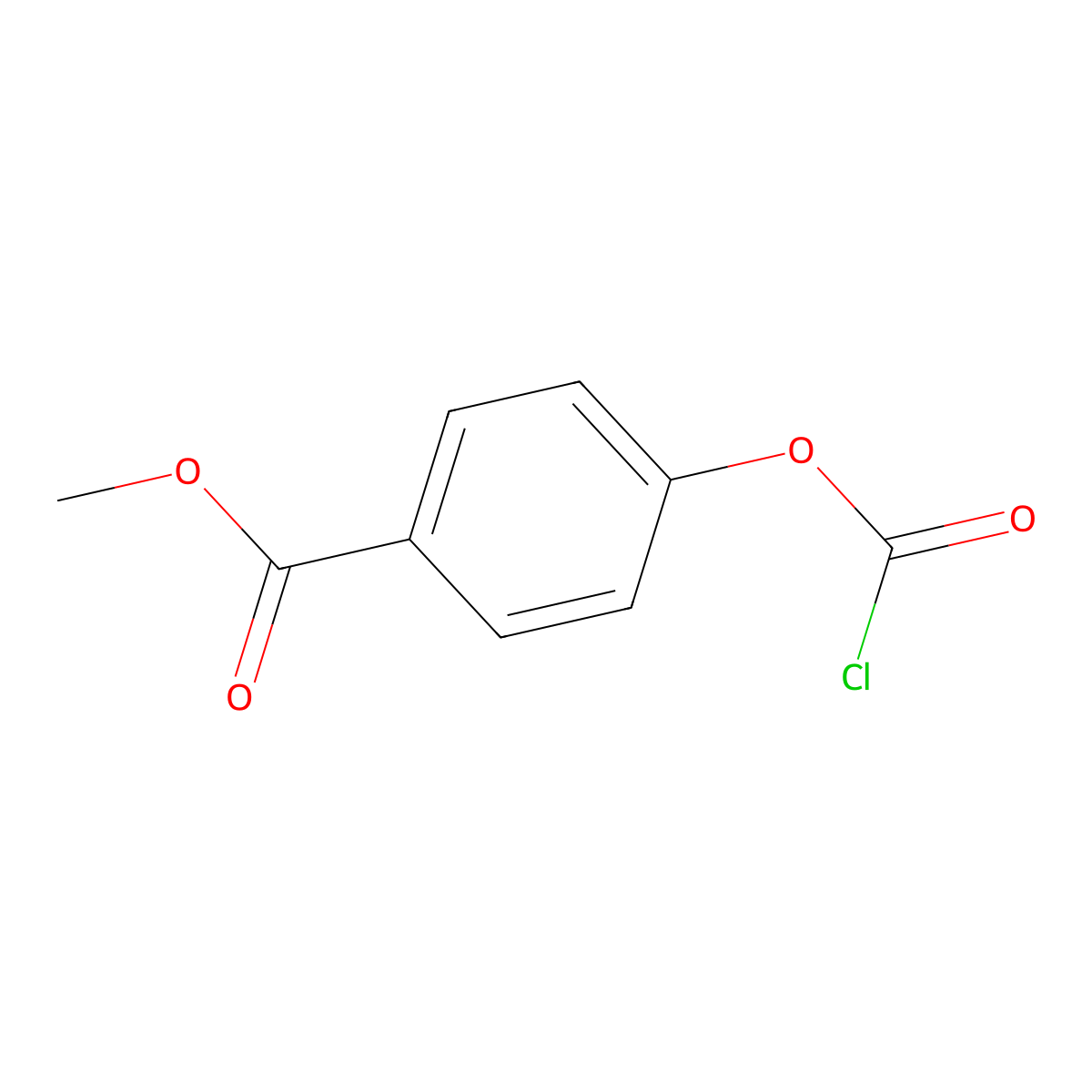 Methyl 4-[(chlorocarbonyl)oxy]benzoate molecular structure, CAS 31140-40-6
