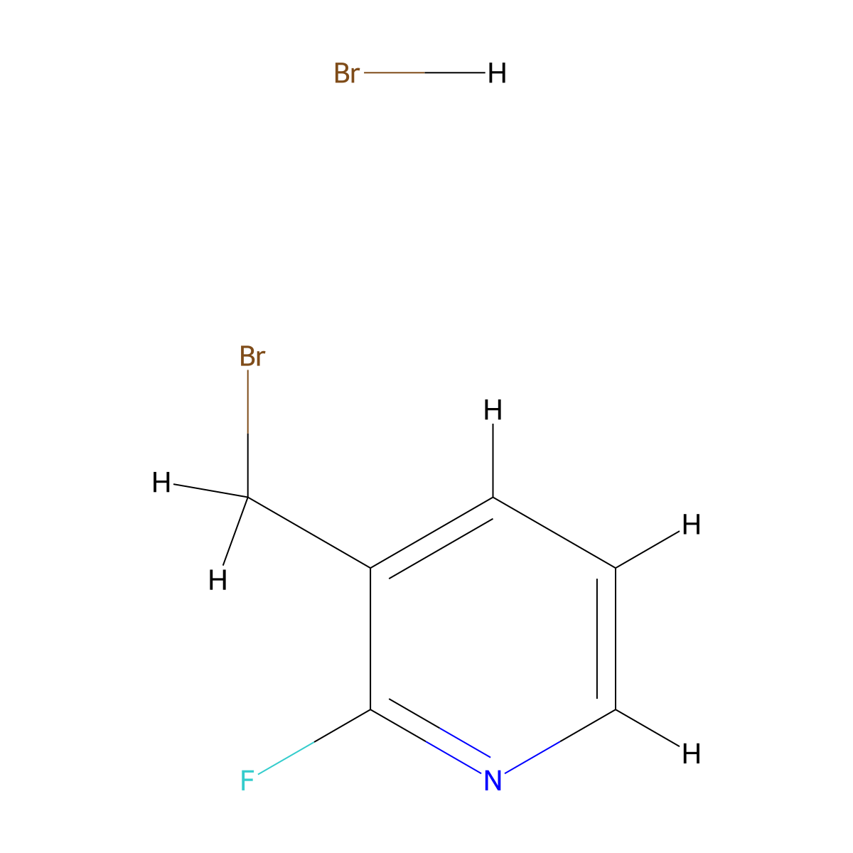 3-(Bromomethyl)-2-fluoropyridine hydrobromide molecular structure, CAS 31140-59-7