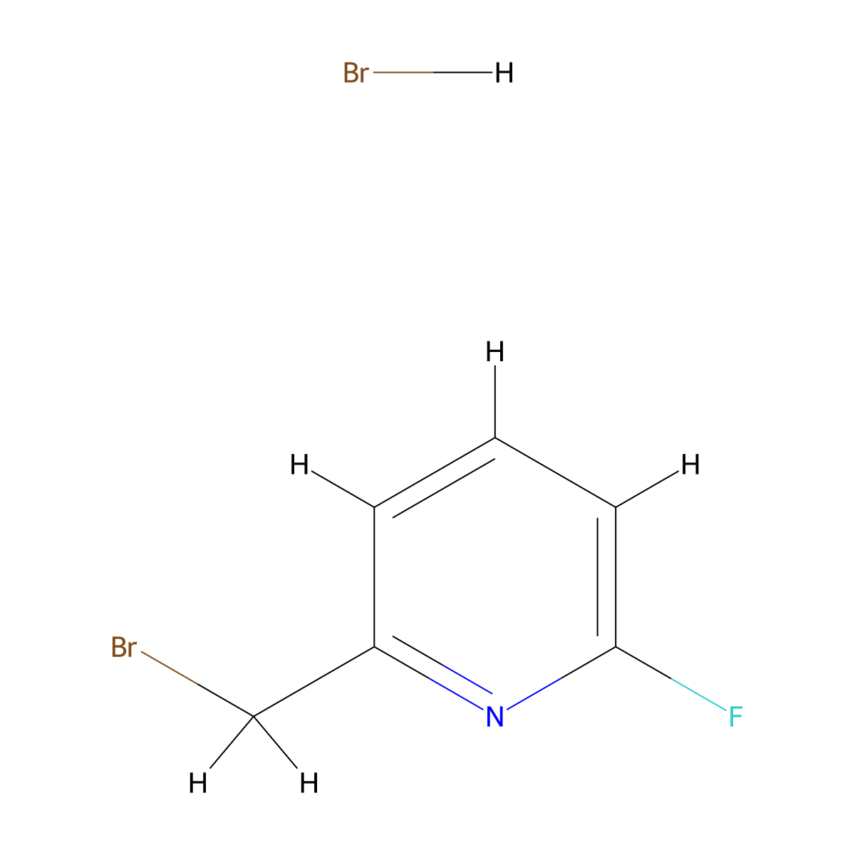 2-(Bromomethyl)-6-fluoropyridine hydrobromide molecular structure, CAS 31140-62-2