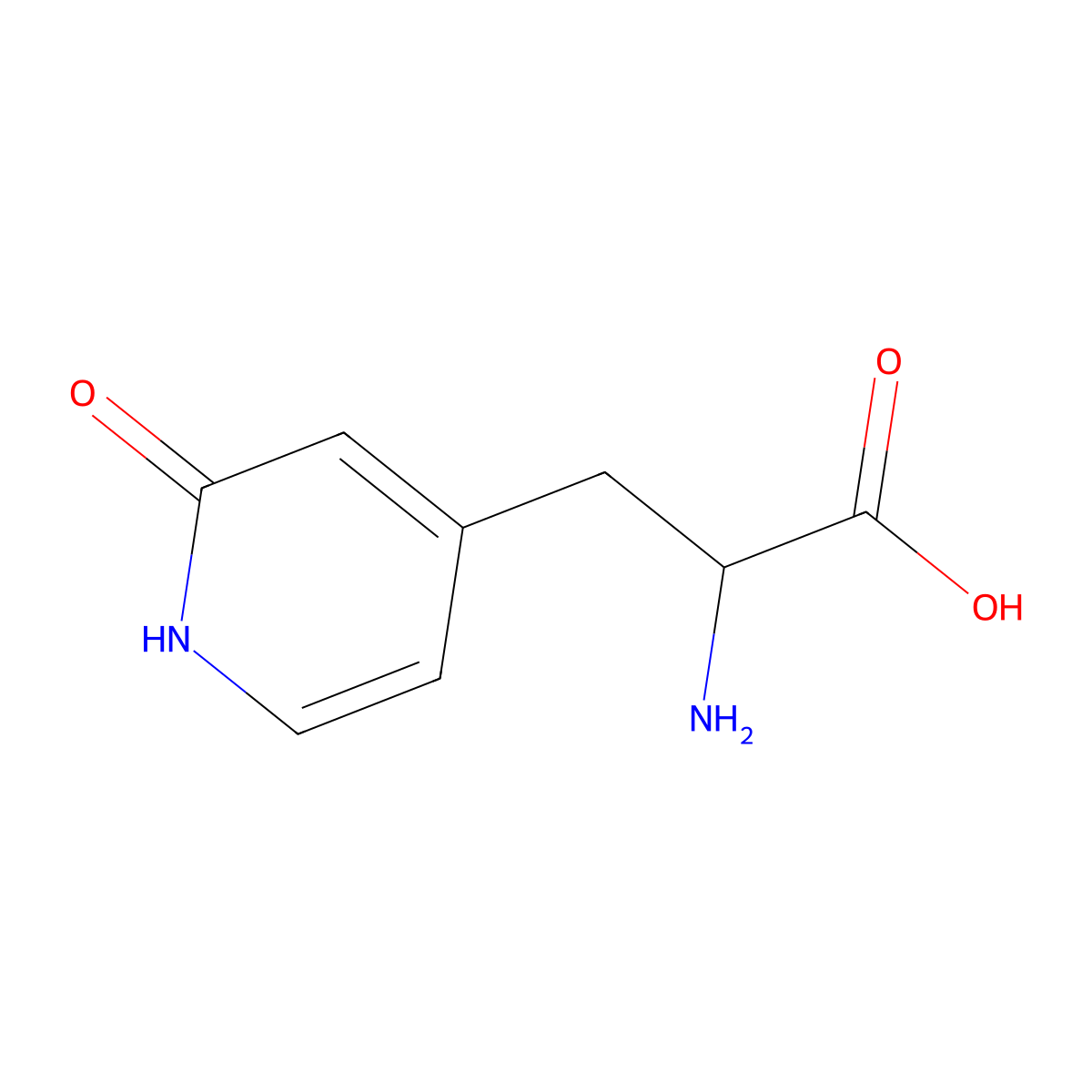 2-Amino-3-(2-hydroxypyridin-4-yl)propanoic acid molecular structure, CAS 31140-70-2