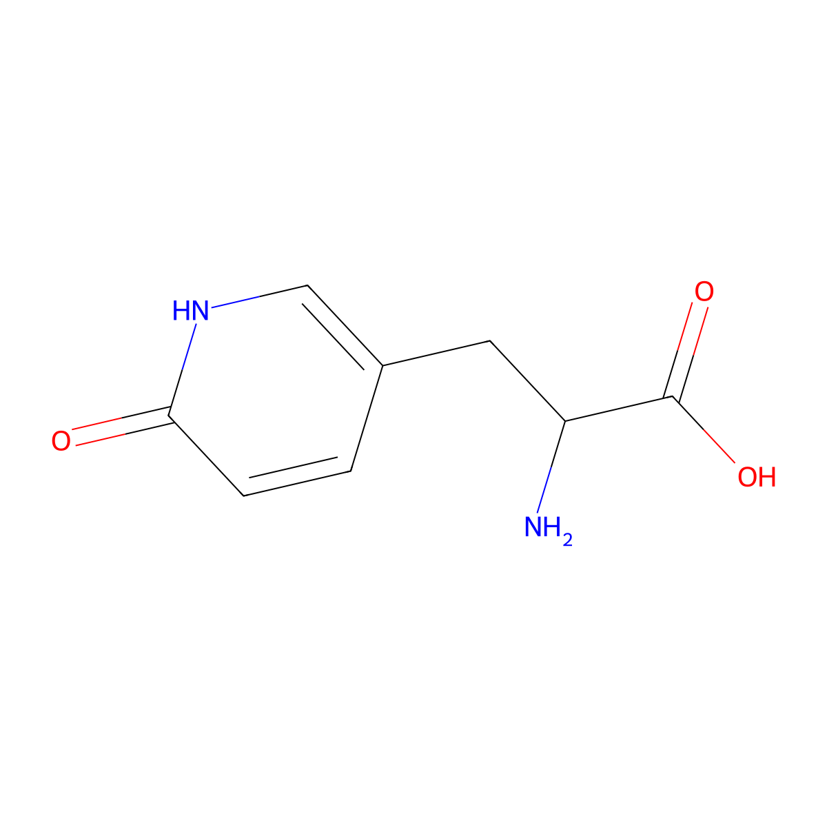 2-Amino-3-(6-hydroxypyridin-3-yl)propanoic acid molecular structure, CAS 31140-71-3