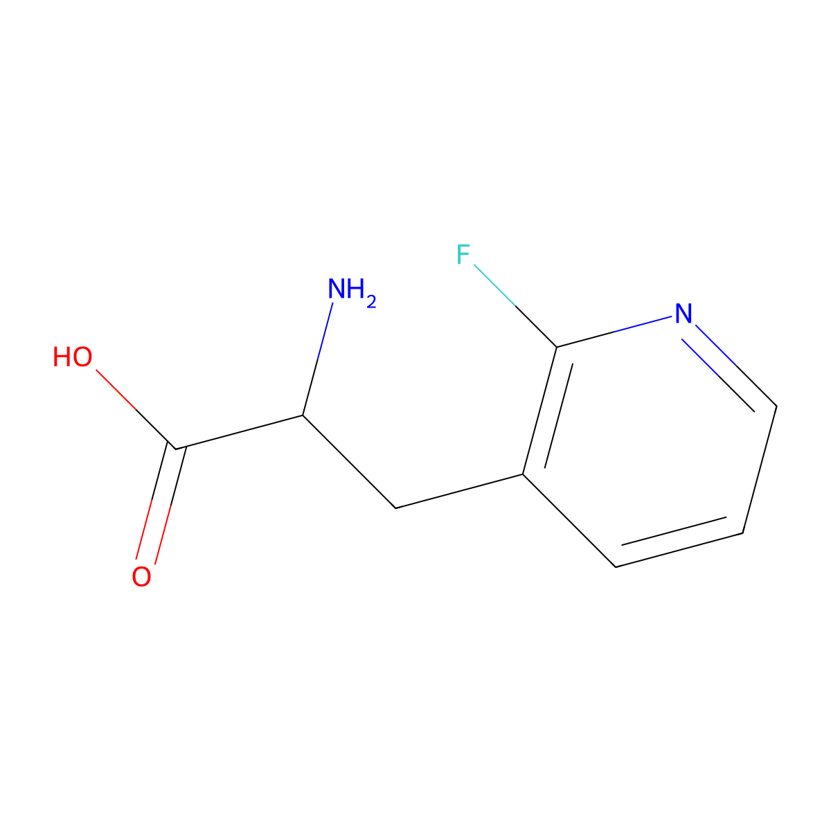 2-Amino-3-(2-fluoropyridin-3-yl)propanoic acid molecular structure, CAS 31140-73-5