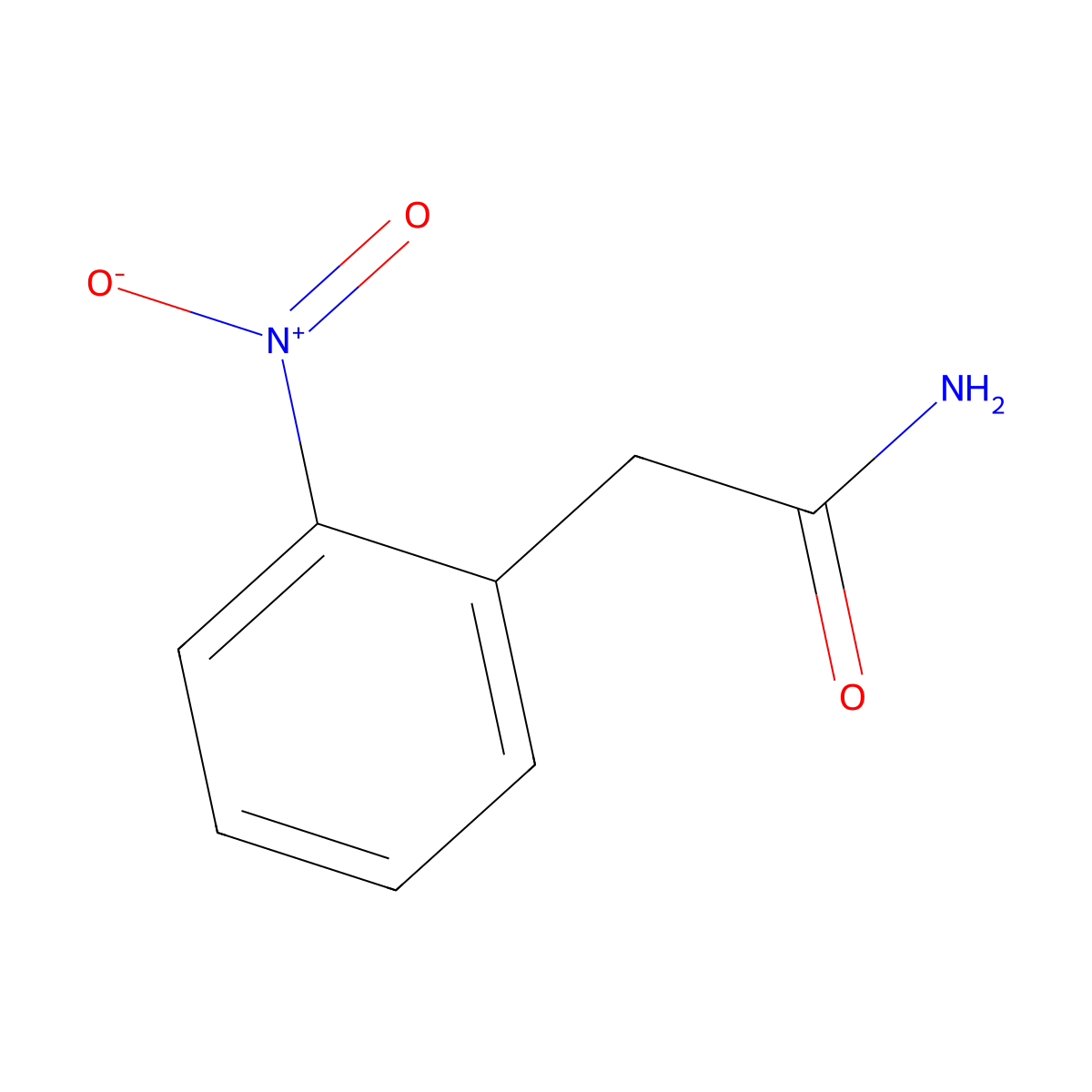 2-(2-Nitrophenyl)acetamide molecular structure, CAS 31142-60-6
