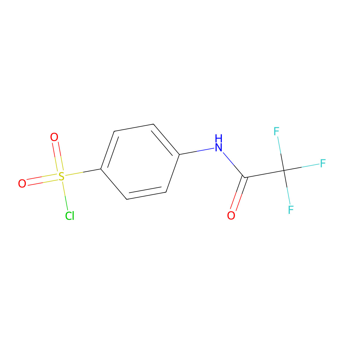 4-(2,2,2-Trifluoroacetamido)benzene-1-sulfonyl chloride molecular structure, CAS 31143-71-2