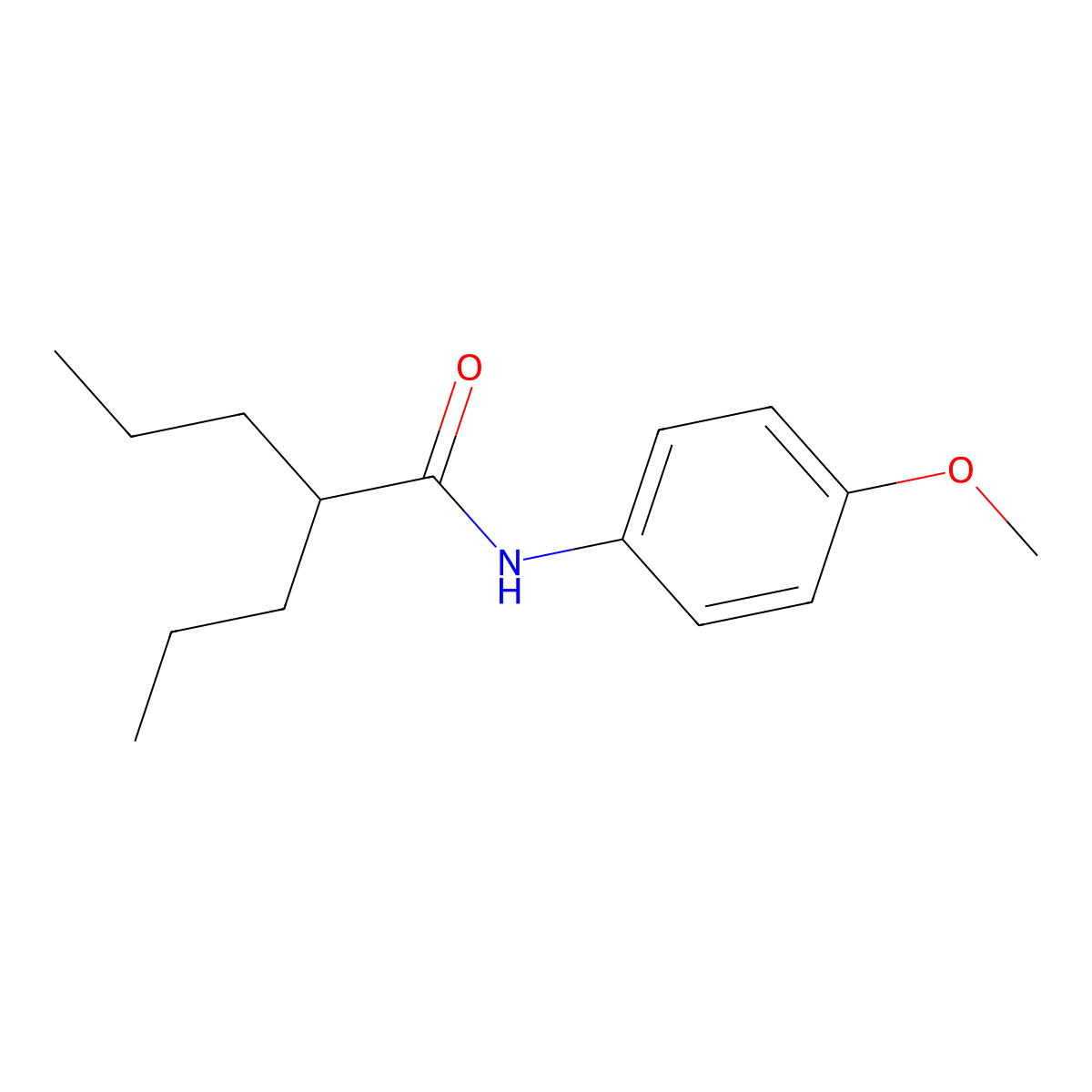 N-(4-methoxyphenyl)-2-propylpentanamide molecular structure, CAS 3116-25-4