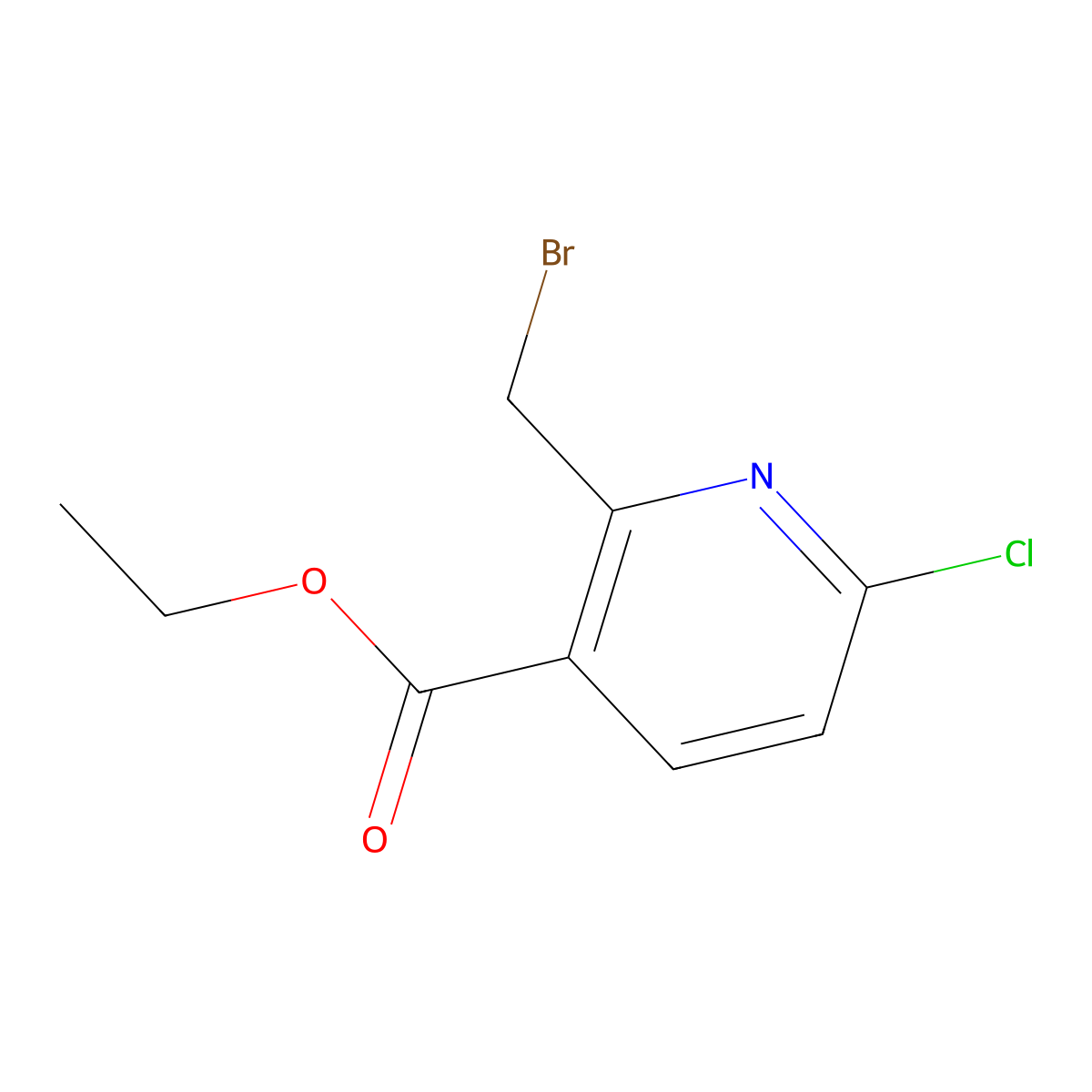 Ethyl 2-(bromomethyl)-6-chloronicotinate molecular structure, CAS 31163-13-0