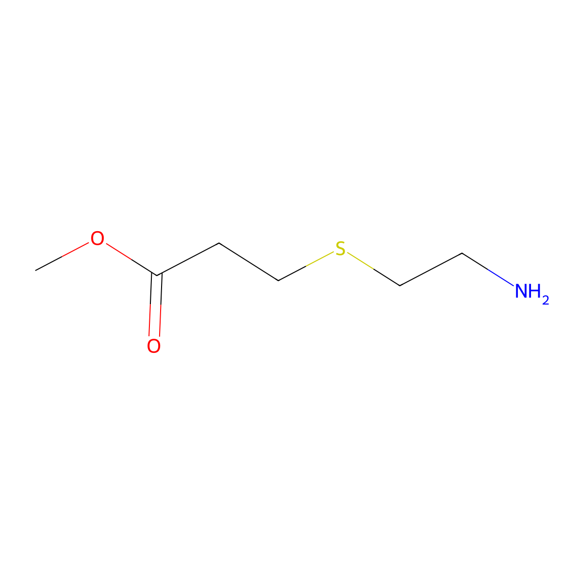 Methyl 3-[(2-aminoethyl)sulfanyl]propanoate molecular structure, CAS 31163-57-2