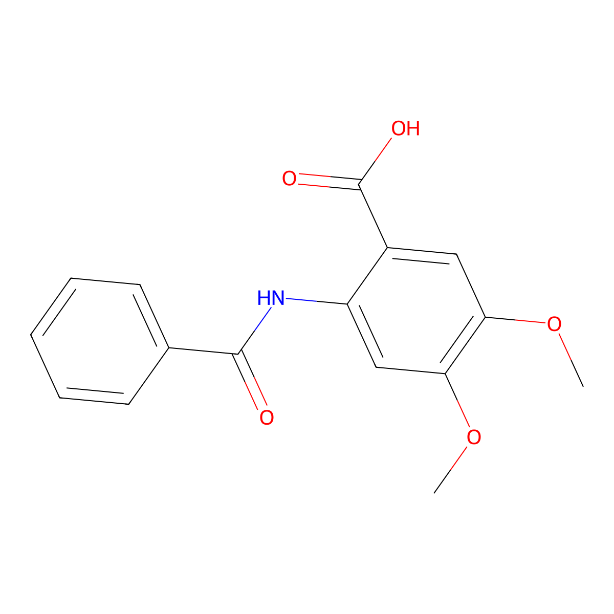 2-(Benzoylamino)-4,5-dimethoxybenzoic acid molecular structure, CAS 31164-95-1