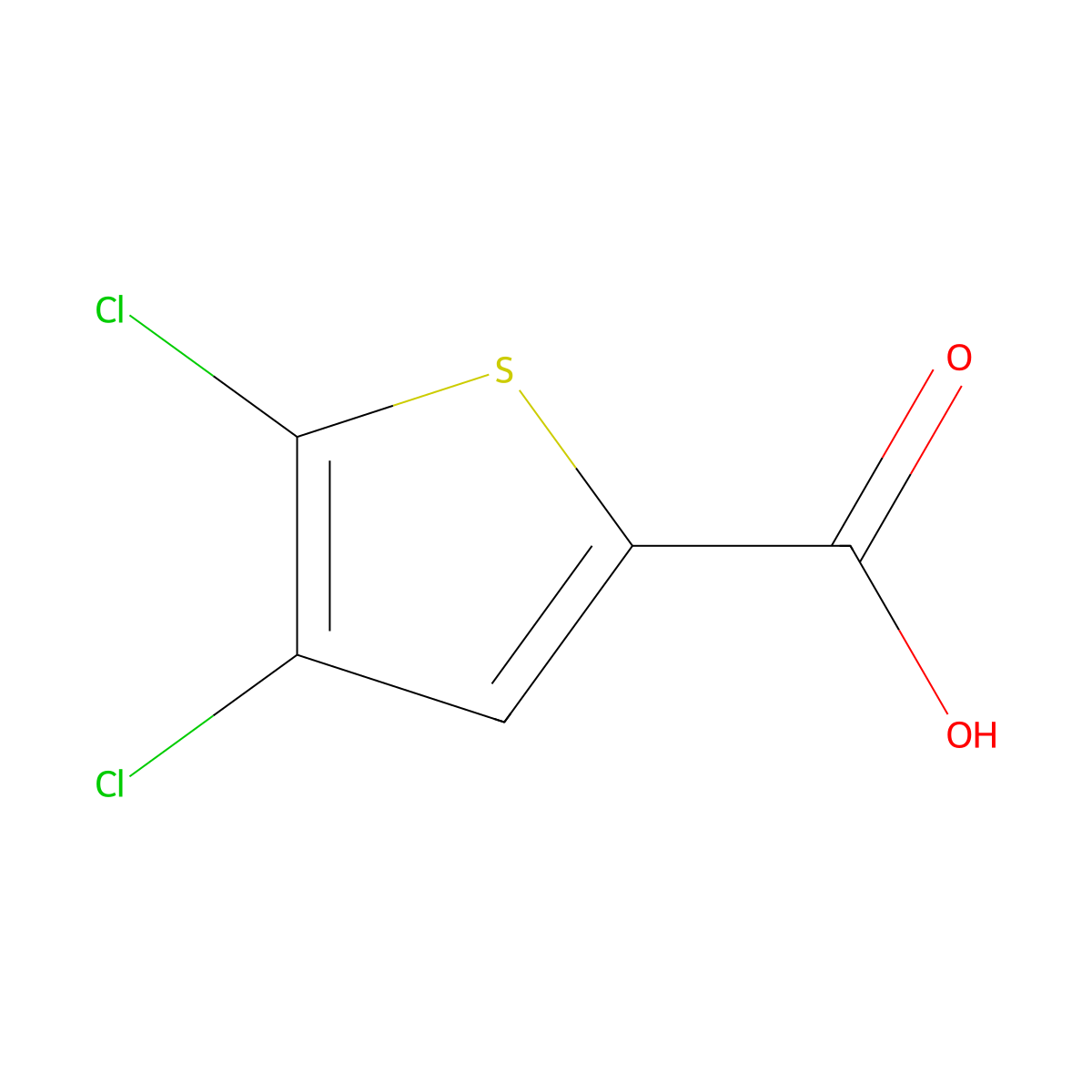 4,5-Dichlorothiophene-2-carboxylic acid molecular structure, CAS 31166-29-7