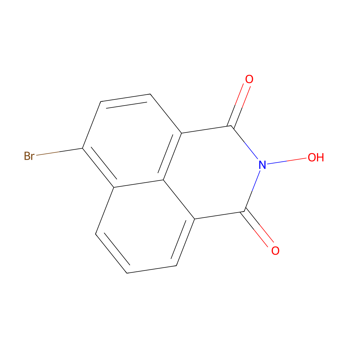 6-bromo-2-hydroxy-1H-benzo[de]isoquinoline-1,3(2H)-dione molecular structure, CAS 31166-84-4