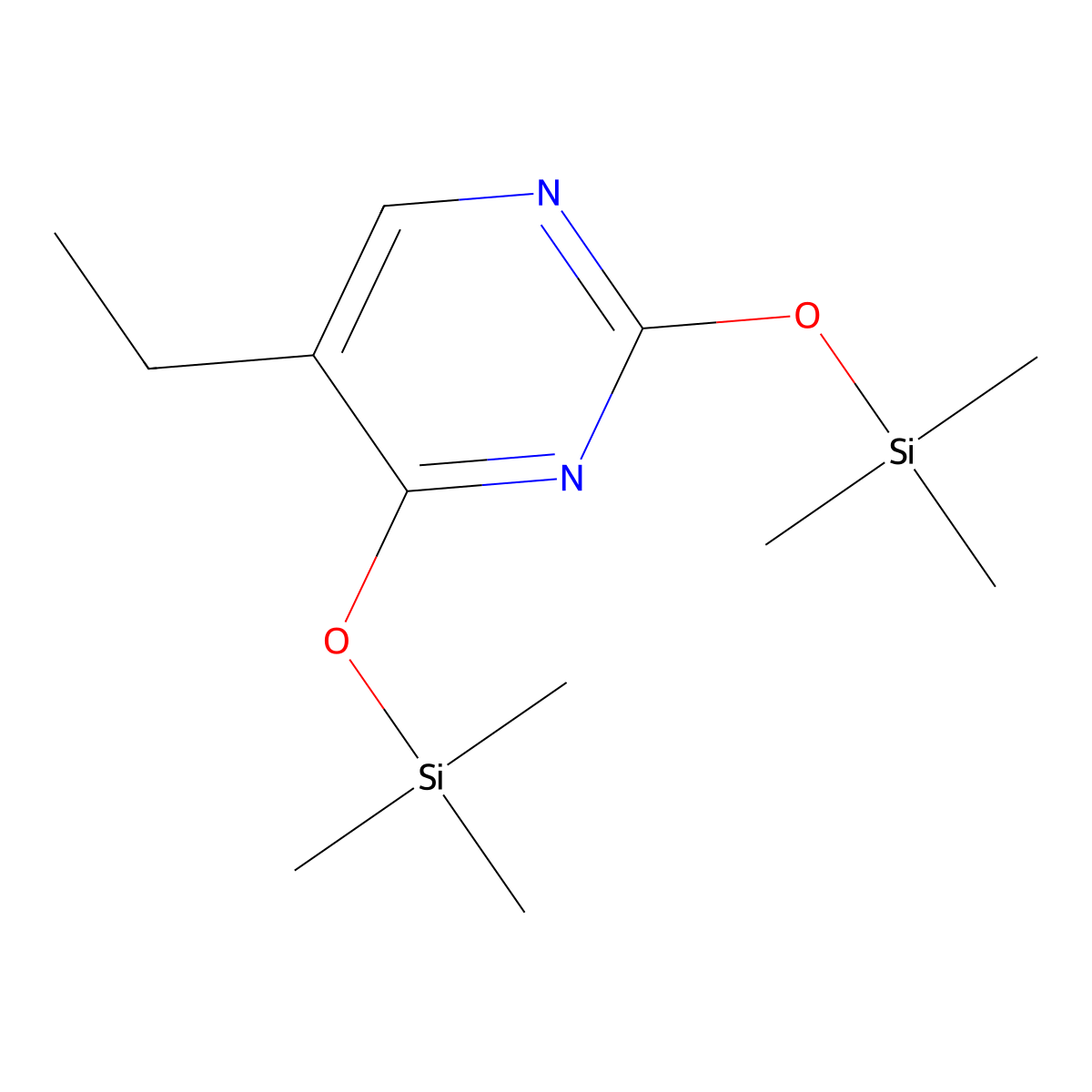 (5-Ethyl-2-trimethylsilyloxypyrimidin-4-yl)oxy-trimethylsilane molecular structure, CAS 31167-05-2