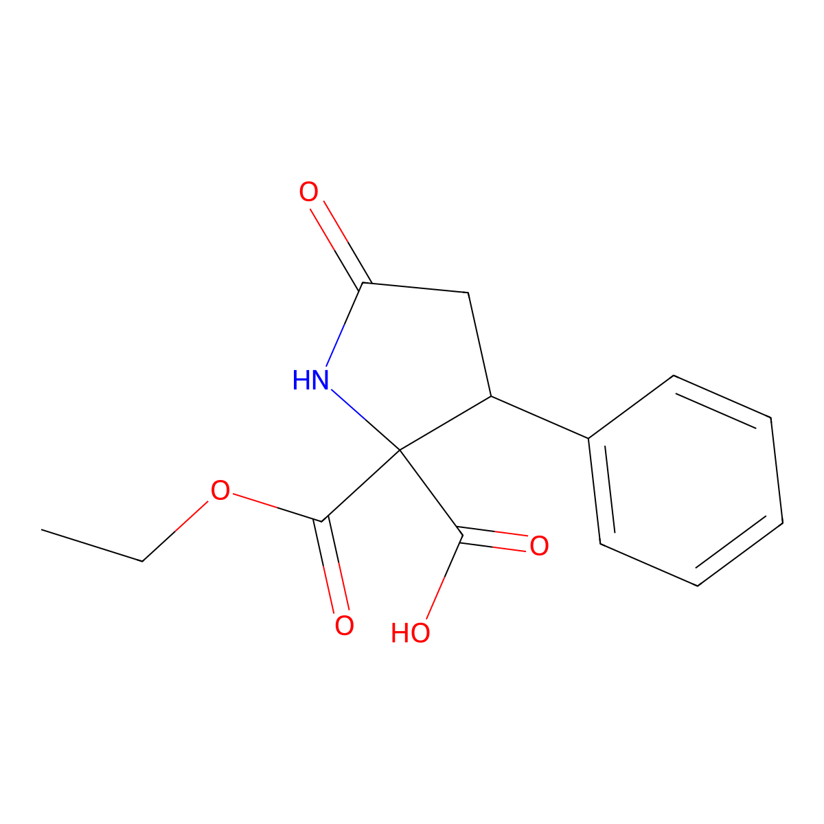 2-(Ethoxycarbonyl)-5-oxo-3-phenylproline molecular structure, CAS 31167-97-2
