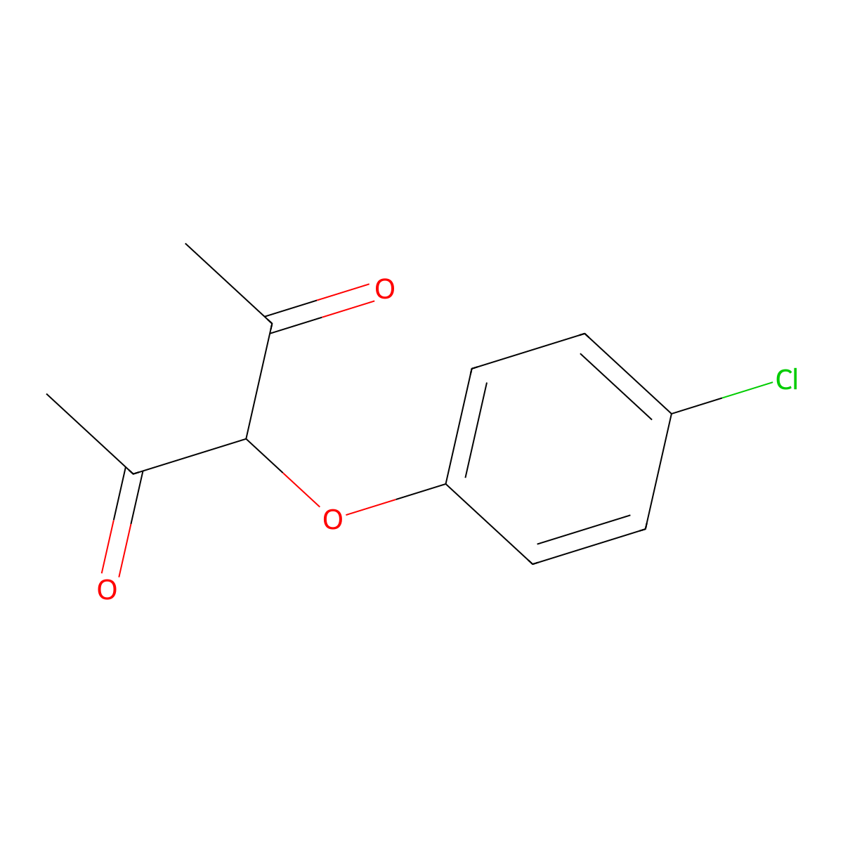 3-(4-Chlorophenoxy)pentane-2,4-dione molecular structure, CAS 31168-10-2