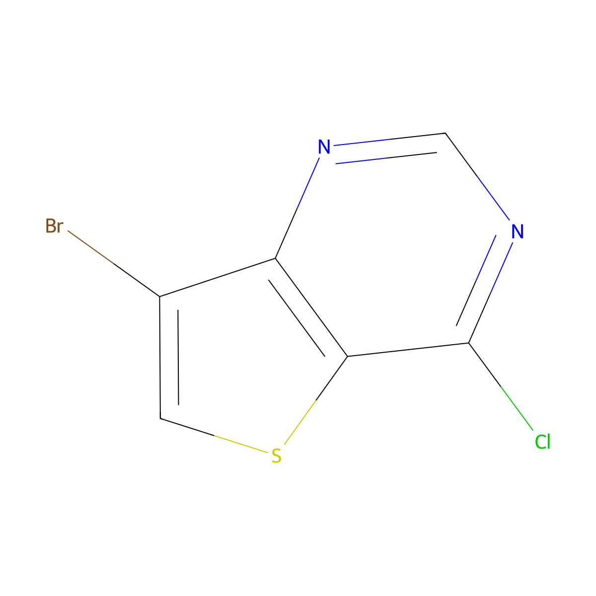 7-Bromo-4-chlorothieno[3,2-d]pyrimidine molecular structure, CAS 31169-27-4