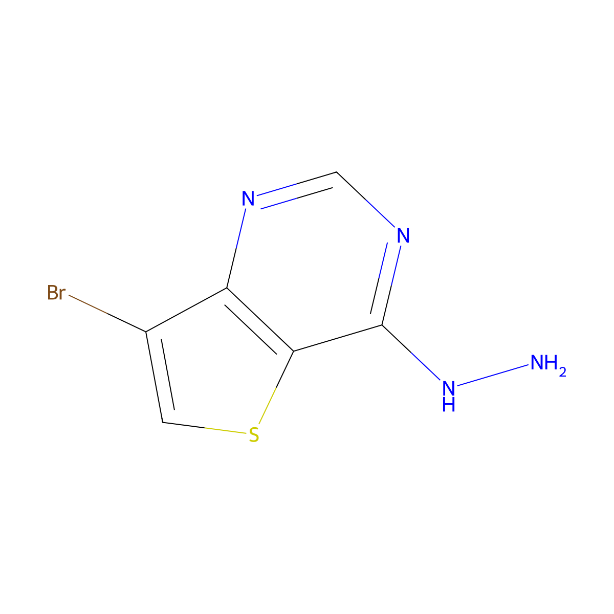 7-Bromo-4-hydrazinylthieno[3,2-d]pyrimidine molecular structure, CAS 31169-29-6