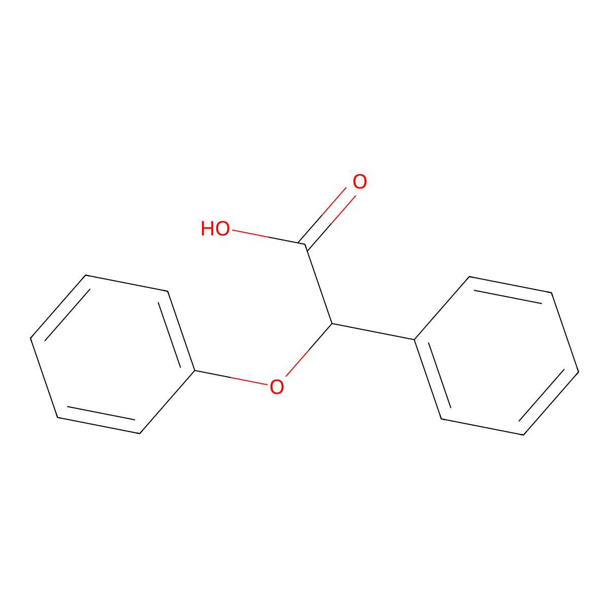 2-Phenoxy-2-phenylacetic acid molecular structure, CAS 3117-38-2