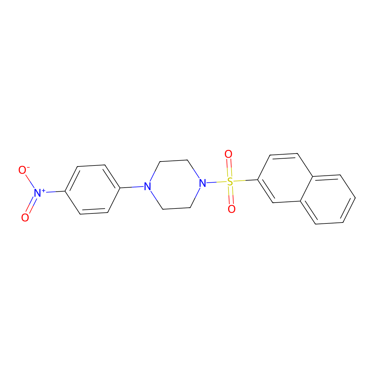 1-(2-Naphthylsulfonyl)-4-(4-nitrophenyl)piperazine molecular structure, CAS 311763-60-7